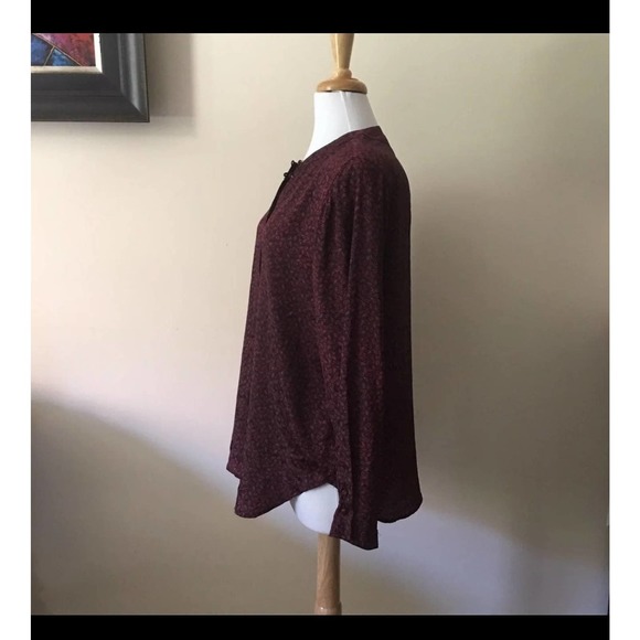 EUC Patterned Vintage VTG "LB" Shimmer Metallic Blouse Top Size 11/12 - Picture 5 of 10